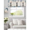 thumbnail image 1 of Curtain Valance for Windows, Easter Rabbits Blue Flower Kitchen Valances Rod Pocket Short Curtains, Spring Animal Floral Linen Texture Window Valance for Bedroom Bathroom Living room 60x18in, 1 of 9