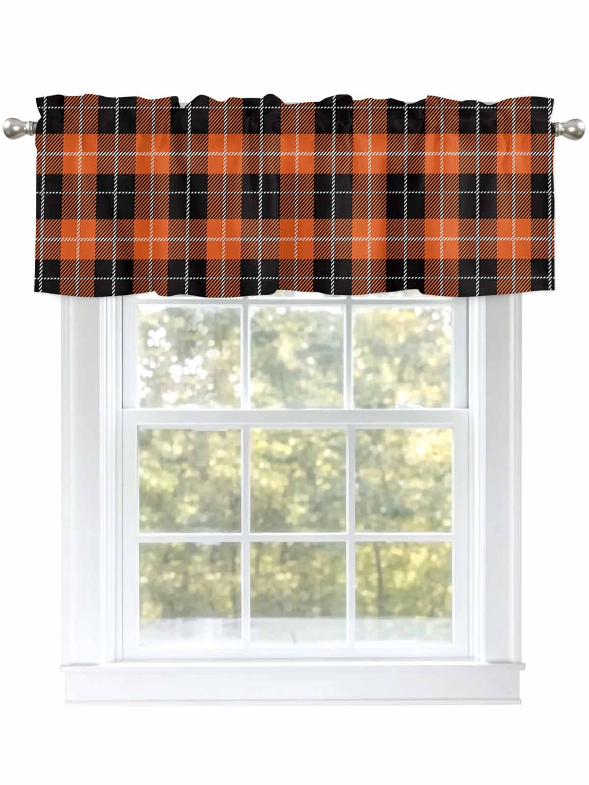 Orange & Black Buffalo Plaid Scrapbook Paper - 12x12 Inches, 4 Sheets