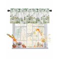 Curtain Valance for Windows Fall Thanksgiving Pumpkins Hydrangea