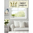 thumbnail image 1 of Curtain Valance for Windows,Farm Dwarf Sweet Gnome Bee Watercolor Yellow Stripes Kitchen Valances Rod Pocket Short Curtains,Pastoral Flower Black Lines Window Treatment Panel for Bedroom 60"x18", 1 of 7