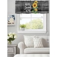 thumbnail image 1 of Curtain Valance for Windows,Farm Sunflower Bee Sweet Home Text Kitchen Valances Rod Pocket Short Curtains,Vintage Black Grey Wood Window Treatment Panel for Bedroom Bathroom 60x18in, 1 of 9