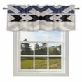 thumbnail image 1 of Curtain Valance for Windows Geometric Abastract Lines Kitchen Curtain Valances Black Blue Modern Art Valances Window Treatments Short Curtains for Kitchen Living Room Bedroom Home Decor 54x18 Inch, 1 of 9