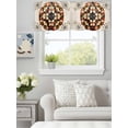 Curtain Valance for Windows, Geometric Abstract Floral Pattern Kitchen ...