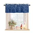 thumbnail image 1 of Curtain Valance for Windows Merry Christmas Winter Snowflakes Seamless Kitchen Valances Rod Pocket Short Curtains,White Snowflake Blue Back Window Treatment for Living Room Bathroom Bedroom 54x18in, 1 of 1