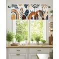 thumbnail image 1 of Curtain Valance for Windows,Mid Century Abstract Geometric Kitchen Valances Rod Pocket Short Curtains,Boho Leaves Nordic Arch Sun Window Treatment Panel for Bedroom Bathroom 54"x18", 1 of 7