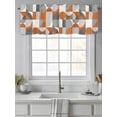 thumbnail image 1 of Curtain Valance for Windows,Mid Century Orange Color Block Nordic Style Kitchen Valances Rod Pocket Short Curtains,Abstract Gray Geometric Window Treatment Panel for Bedroom Bathroom 42"x12", 1 of 7