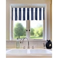 thumbnail image 1 of Curtain Valance for Windows Nautical Navy Blue White Stripes Kitchen Valances Rod Pocket Short Curtains,Simple Geometric Art Window Treatment Panel for Living Room Bathroom Bedroom 42x18in, 1 of 8