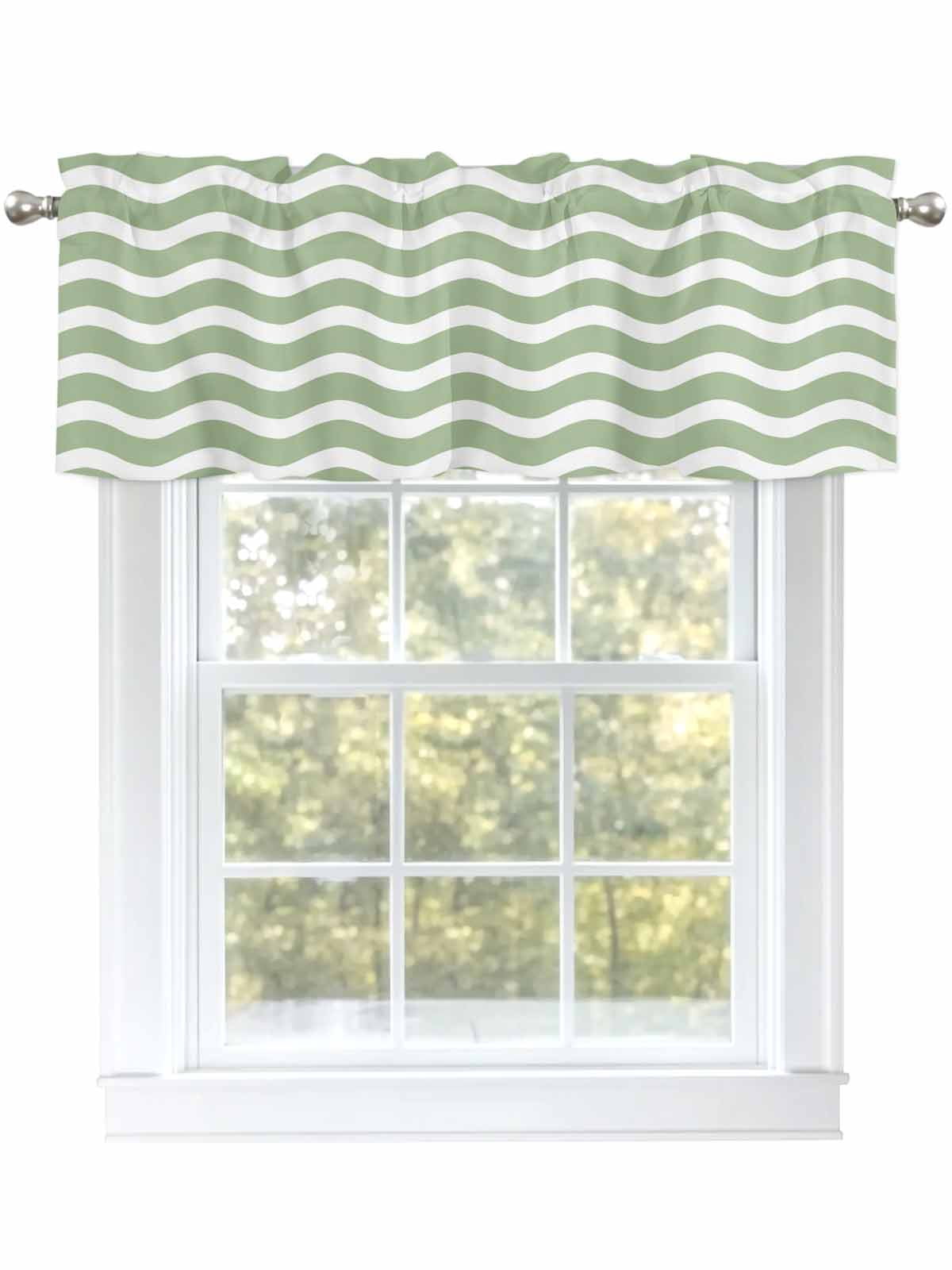 Curtain Valance for Windows Nautical Waves Kitchen Curtain Valances