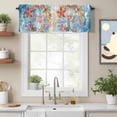 thumbnail image 1 of Curtain Valance for Windows, Ocean Theme Starfish Conch Coral Kitchen Valances Rod Pocket Short Curtains, Summer Time Beach Shell Window Valance for Bedroom Bathroom Living room 54x18in, 1 of 9