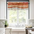 thumbnail image 1 of Curtain Valance for Windows Orange Beach Ocean Gradient Kitchen Valances Rod Pocket Short Curtains,Watercolor Abstract Waves Art Window Treatment Panel for Living Room Bathroom Bedroom, 1 of 8