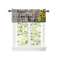 Curtain Valance for Windows Positive Quote Summer Sunflowers Kitchen