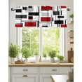 thumbnail image 1 of Curtain Valance for Windows,Red Color Block Abstract Geometric Kitchen Valances Rod Pocket Short Curtains,Irregular Line Window Treatment Panel for Bedroom Bathroom 54x18in, 1 of 9
