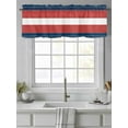thumbnail image 1 of Curtain Valance for Windows,Red Stripes Dark Blue Kitchen Valances Rod Pocket Short Curtains,Abstract Geometric Window Treatment Panel for Bedroom Bathroom 42"x12", 1 of 7