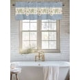 thumbnail image 1 of Curtain Valance for Windows, Rural Daisy Wildflower Leaves Kitchen Valances Rod Pocket Short Curtains, Watercolor Blue Stripes Window Valance for Bedroom Bathroom Living room 56x16in, 1 of 9