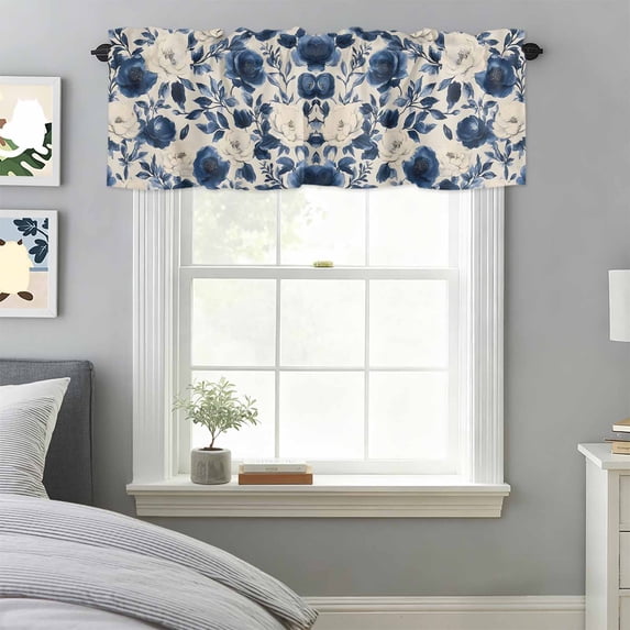Curtain Valance for Windows, Rural Retro Roses Bloom Kitchen Valances ...
