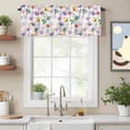 thumbnail image 1 of Curtain Valance for Windows, Spring Watercolors Flowers Kitchen Valances Rod Pocket Short Curtains, Red Pink Blue Yellow Floral Window Valance for Bedroom Bathroom Living room 54x18in, 1 of 9