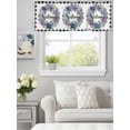 thumbnail image 1 of Curtain Valance for Windows, Summer Hydrangea Leaf Kitchen Valances Rod Pocket Short Curtains, Purple Blue Flower Buffalo Check Window Valance for Bedroom Bathroom Living room 60x18in, 1 of 9