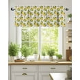 thumbnail image 1 of Curtain Valance for Windows,Summer Lemon Leaf Seamless Kitchen Valances Rod Pocket Short Curtains,Country Flower Retro Linen Window Treatment Panel for Bedroom Bathroom 54"x18", 1 of 7