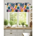 thumbnail image 1 of Curtain Valance for Windows,Summer Monstera Leaf Tropical Plant Kitchen Valances Rod Pocket Short Curtains,Foliage Pink Gradient Window Treatment Panel for Bedroom Bathroom 54"x18", 1 of 7