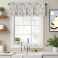 thumbnail image 1 of Curtain Valance for Windows, Watercolor Blue Herb Leaves Kitchen Valances Rod Pocket Short Curtains, Country Vintage Linen Window Valance for Bedroom Bathroom Living room 54x18in, 1 of 9