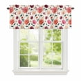 thumbnail image 1 of Curtain Valance for Windows, Watercolor Pink Red Rose Kitchen Valances Rod Pocket Short Curtains, Vintage Floral Art on Linen Window Valance for Bedroom Bathroom Living room 42x12in, 1 of 9