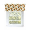 thumbnail image 1 of Curtain Valance for Windows,Watercolor Sunflower Green Plant Kitchen Valances Rod Pocket Short Curtains,Blossom Floral Vintage Linen Window Treatment Panel for Bedroom Living Room Bathroom 54"x18", 1 of 9
