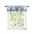Curtain Valance for Windows Winter Merry Christmas Cute Snowman Bunny