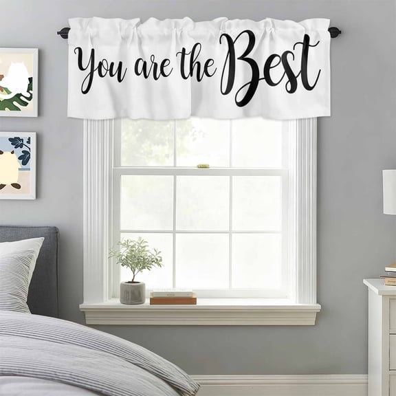 Curtain Valance for Windows, You Are The Best Quote Kitchen Valances Rod Pocket Short Curtains, Signs Art Positive Quotes Window Valance for Bedroom Bathroom Living room 42x18in