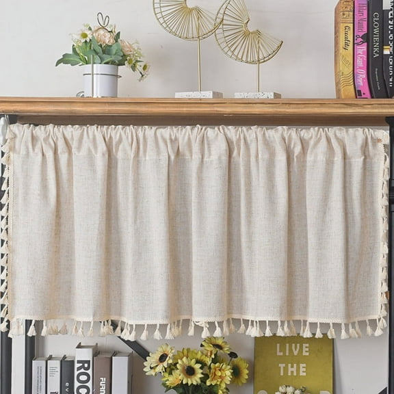 Curtain Valance for Kitchen Cafe, Short Boho Curtain for Dinning Room, Window Treatment Decor