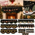 thumbnail image 1 of Curtain Valance with Christmas Print, Black and White Decor for Mantel, Home Decor for Door, 1 Pack, 1 of 8