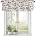 thumbnail image 1 of Curtain Valances, Cute Rainbow Clouds Semi Sheer Kitchen Windows Valances, Rod Pocket Short Window Treatment Light Filtering Decor Valances for Kitchen Living Room Bedroom Windows - 54"x18", 1 of 6