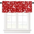 thumbnail image 1 of Curtain Valances for Windows, Christmas Elk Snowflake Christmas Tree Rod Pocket Valance Window Treatments Short Curtains for Kitchen Bathroom Living Room 54 x 18 Inches, 1 Panel, 1 of 6