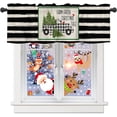 thumbnail image 1 of Curtain Valances for Windows, Christmas Plaid Truck Xmas Tree Black Striped Rod Pocket Valance Window Treatments Short Curtains for Kitchen Bathroom Living Room 54 x 18 Inches, 1 Panel, 1 of 6