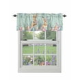 Curtain Valances for Windows, Easter Eggs Bunny Flowers Window Valances