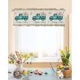 thumbnail image 1 of Curtain Valances for Windows, Easter Rabbit Eggs on Truck Wood Board Retro Texture Rod Pocket Valance Window Treatments Short Curtains for Kitchen Bathroom Living Room 54 x 18 Inches, 1 Panel, 1 of 6