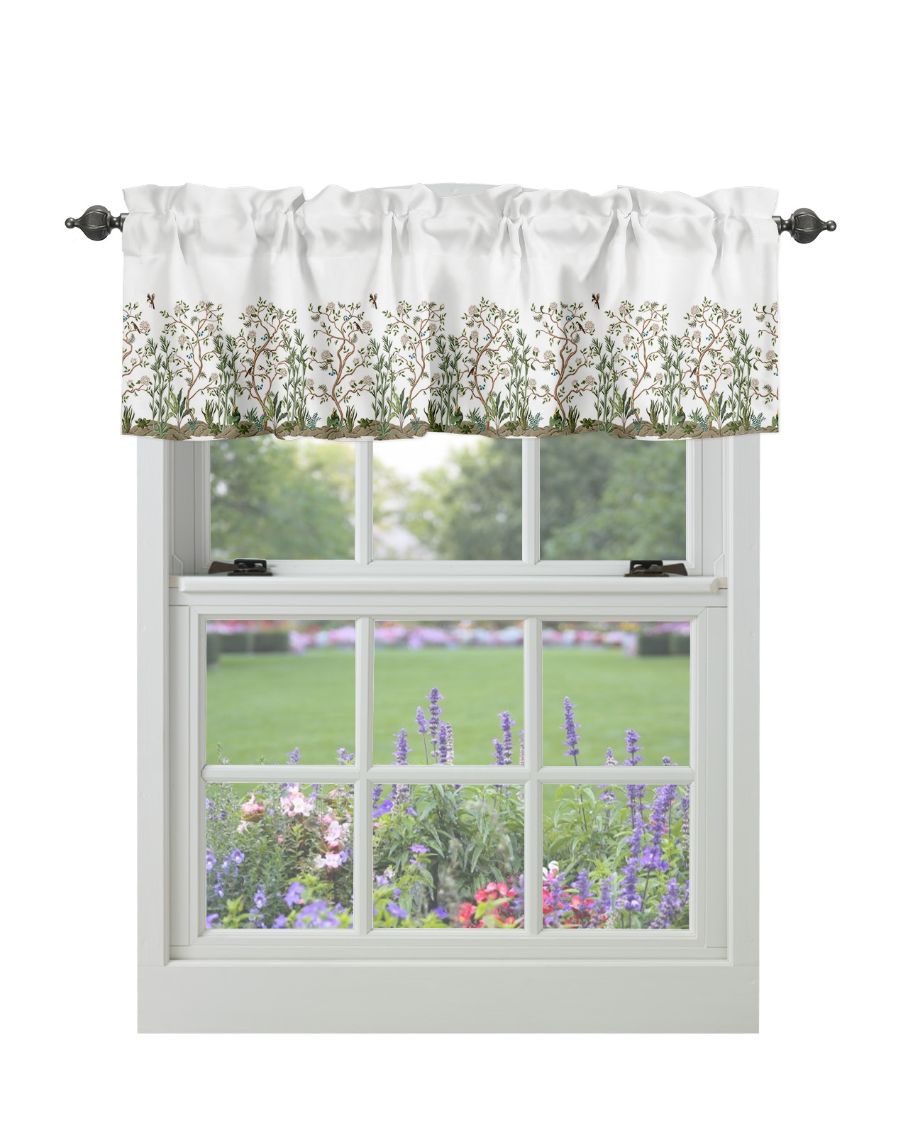 Curtain Valances for Windows, Fall Floral Tree Window Valances, Autumn