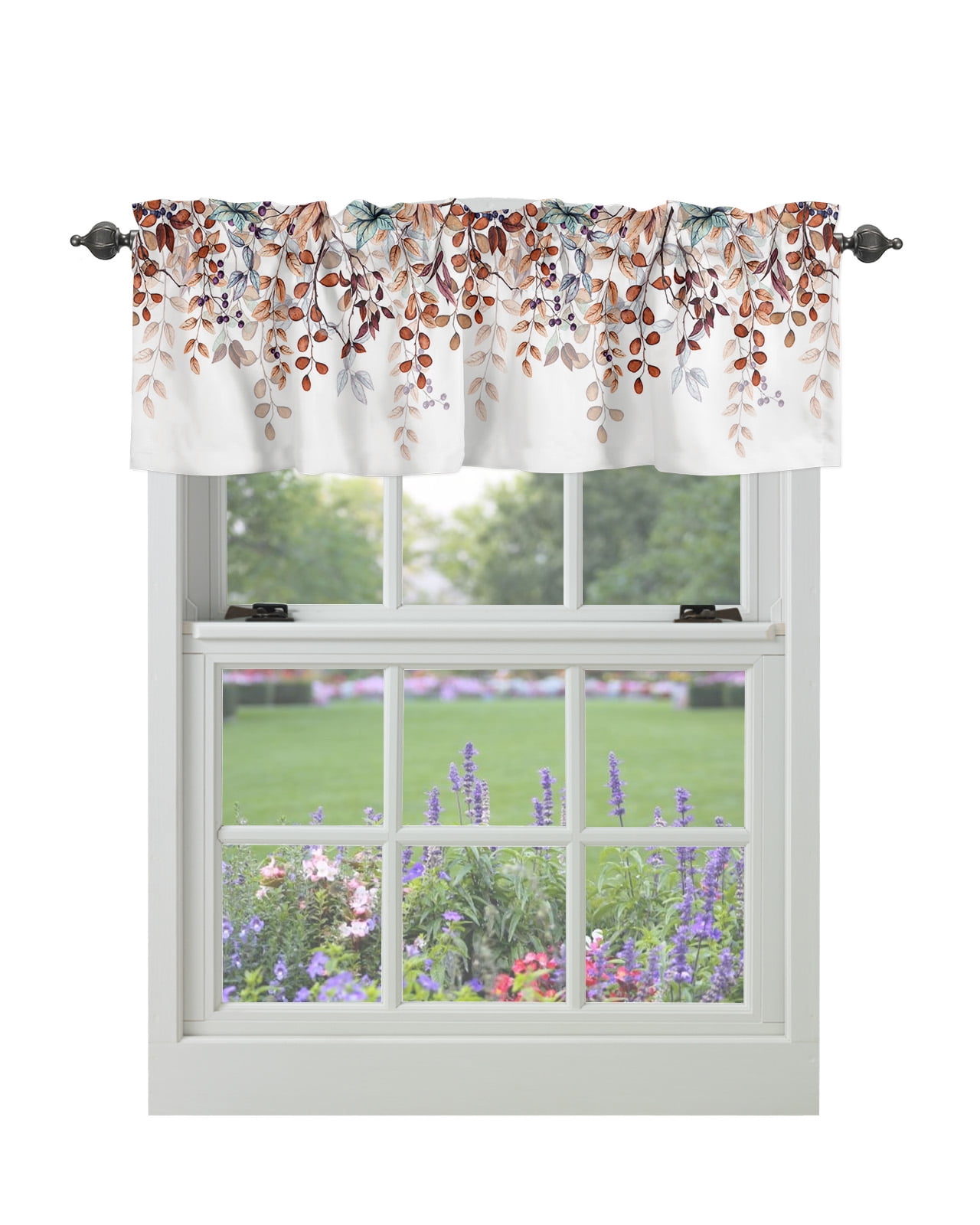 Curtain Valances for Windows, Fall Thanksgiving Leaf Window Valances