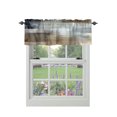 Curtain Valances for Windows, Grey Brown Abstract Painting Window