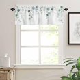 thumbnail image 1 of Curtain Valances for Windows, Lavender Daisy Eucalyptus Leaves White Background Rod Pocket Valance Window Treatments Short Curtains for Kitchen Bathroom Living Room 54 x 18 Inches, 1 Panel, 1 of 6