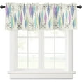 thumbnail image 1 of Curtain Valances for Windows, Retro Mid-Century Geometry Beige Purple Teal Diamond Pattern Rod Pocket Valance Window Treatments Short Curtains for Kitchen Bathroom Living Room 54 x 18 Inches, 1 Panel, 1 of 6