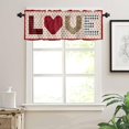 thumbnail image 1 of Curtain Valances for Windows, Valentine''s Day LOVE with Check Rose Leopard Print Hearts Rod Pocket Valance Window Treatments Short Curtains for Kitchen Bathroom Living Room 54 x 18 Inches, 1 Panel, 1 of 6
