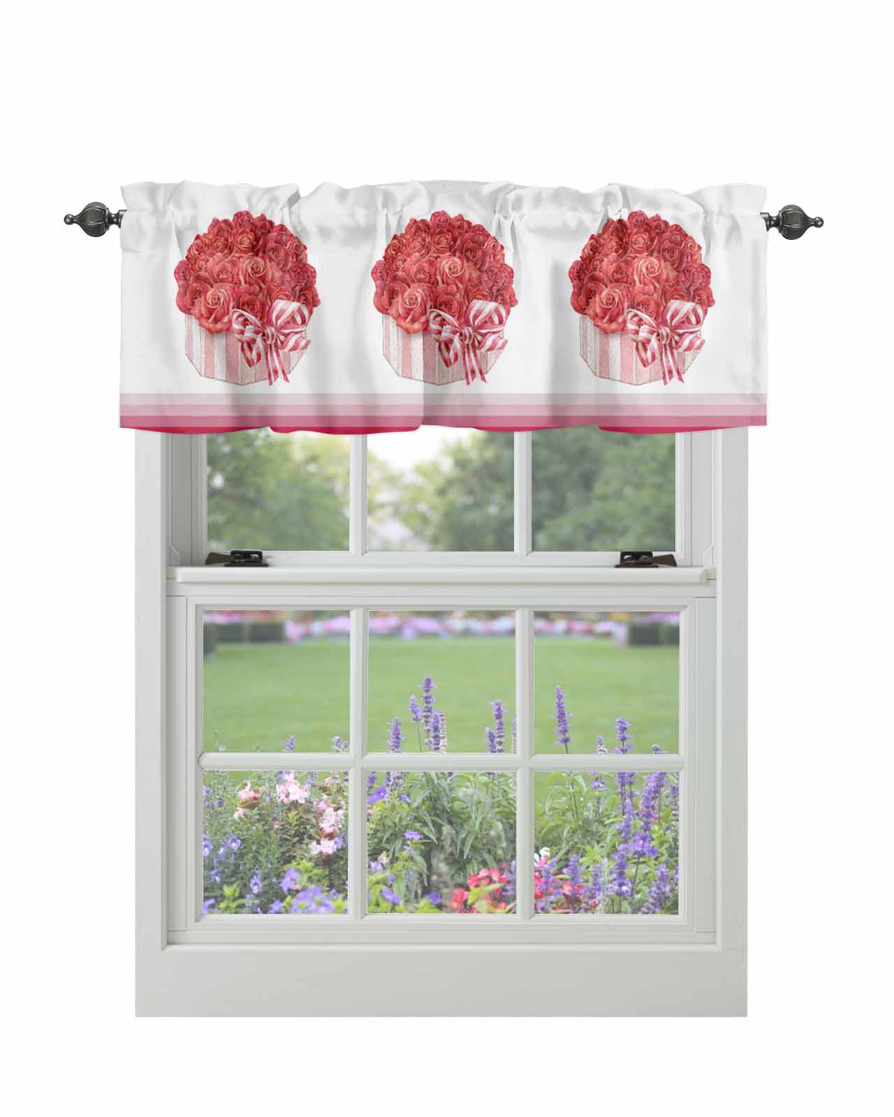 Curtain Valances for Windows, Valentines Day Rose Gifts Window Valances