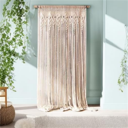 Curtain Wall Hanging Handmade Boho Curtains for Wedding Backdrop Arch Closet Room Divider Boho Wall Decor 40"X80"