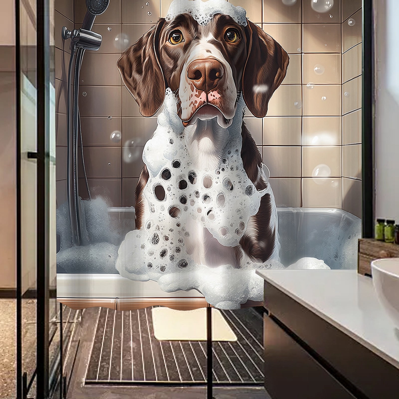 Curtain Weights Bottom Heavy Christmas Scenes under Glass Olive Shower