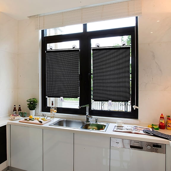 Curtain Window for Car or Room Automatic Retractable Blind with Heat Insulation and Sunshade Function for Enhanced Privacy and Comfort, 125X45cm, Black
