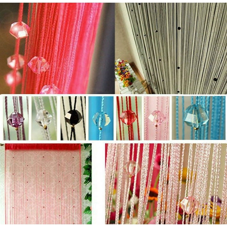 Curtain Window Door String for Tassels Beads Hanging Fringe Hippie Room  Divider Window Hallway Entrance Wall Closet Bedroom Privacy Decor (39×79  In/100×200 Cm) 