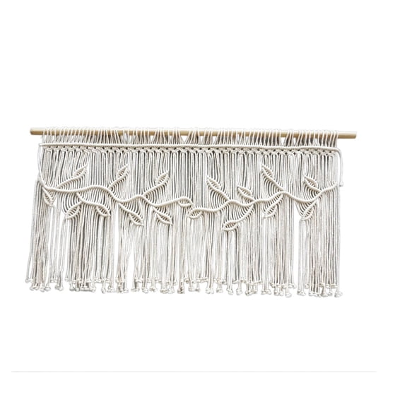 Curtain for Windows 100*55cm Farmhouse Boho Curtains for Bedroom Window Valance with Tassels Leaf Valance Treatments for Bedroom Livingroom Kitchen Bathroom Wall Decorrodless