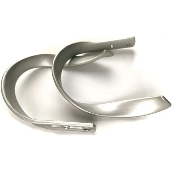 Curtain rods, decorative curtain rods, set of 2, aluminum alloy,