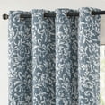 thumbnail image 1 of Curtainking 100% Blackout Curtains for Bedroom Blue Scroll Floral Window Curtains Grommet Thermal Insulated Drapes for Living Room Farmhouse Vintage Window Treatments Set 84 Inch Length 2 Panels, 1 of 9