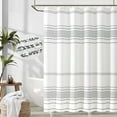 thumbnail image 1 of Curtainking Black and White Shower Curtain Boho Fabric Shower Curtain Modern Stripe Kid Bathroom Curtain 70x72 inches with Curtain Hooks 1 Panel, 1 of 8
